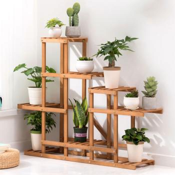 Qian Massivholz Regal mehrstufig Blumenständer Blumentopfständer 107*25*85cm